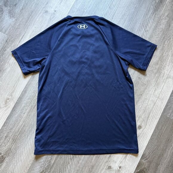 Under Armour Navy Blue Camo Shirt Youth Medium Loose Fit - Picture 4 of 9